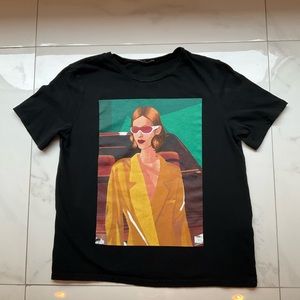 Zara size small black tee.